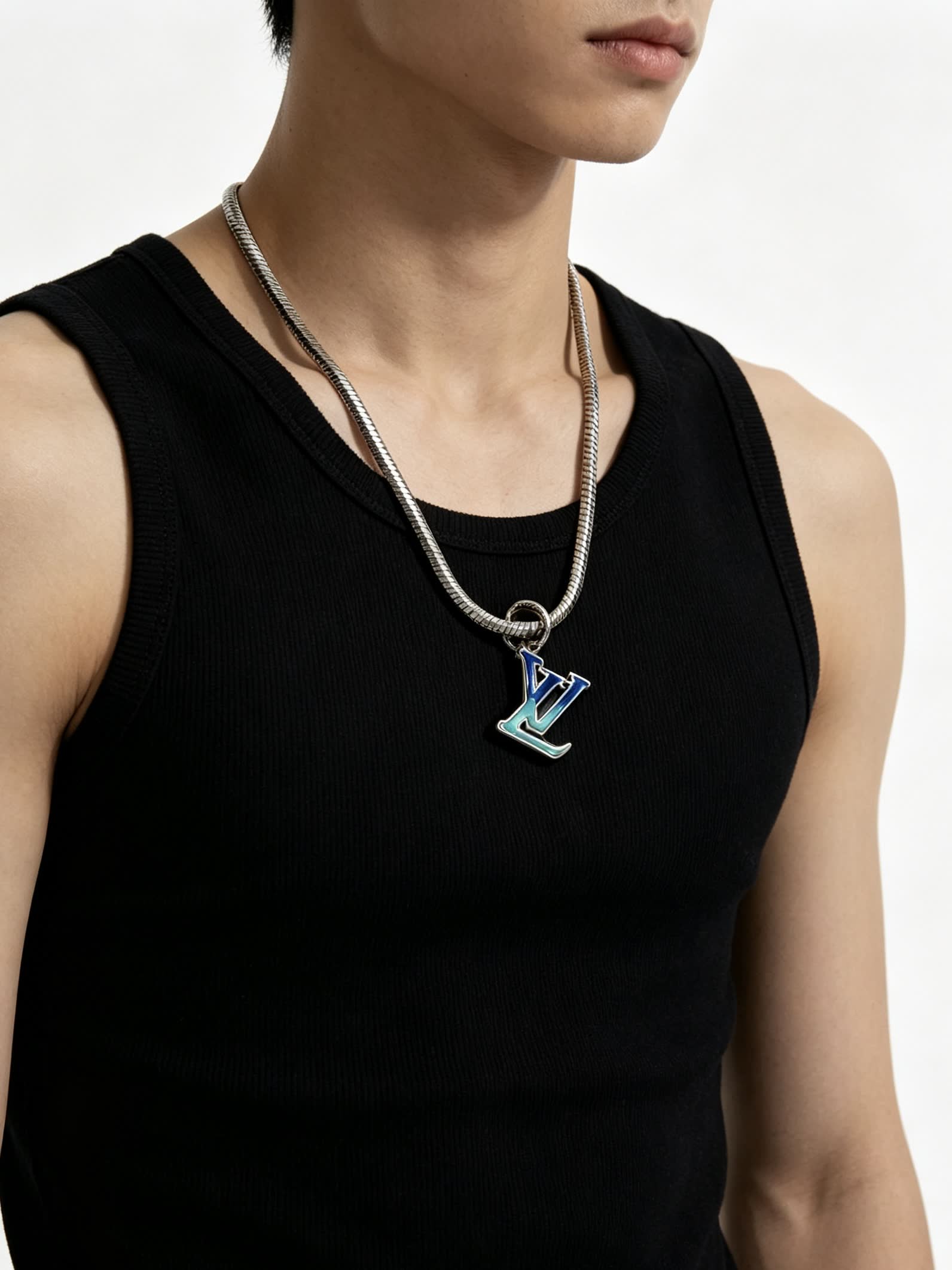 Louis Vuitton Monogram 'LV' Pendant Necklace